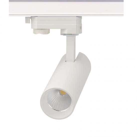 SAND WHITE LED TRACK LUMINAIRE 10W 3000K 3-PHASE 36° 1000LM 230V AC Ra80 Φ55*153MM 5YRS