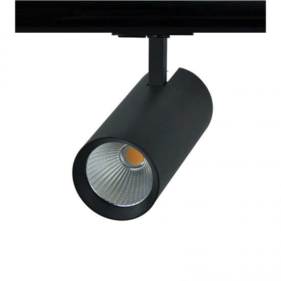 SAND BLACK LED TRACK LUMINAIRE 27W 3000K 1-PHASE 36° 3120LM 230V AC Ra80 Φ74*170MM 5YRS