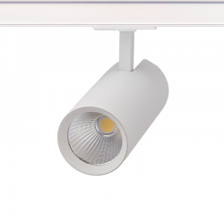 SAND WHITE LED TRACK LUMINAIRE 27W 4000K 1-PHASE 36° 3150LM 230V AC Ra80 Φ74*170MM 5YRS