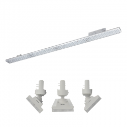 WHITE LED LINEAR MOVABLE TRACK LUMINAIRE 40W 4000K 3-PHASE 90° 5600LM 230V AC Ra90 L1144MM MM 5YRS