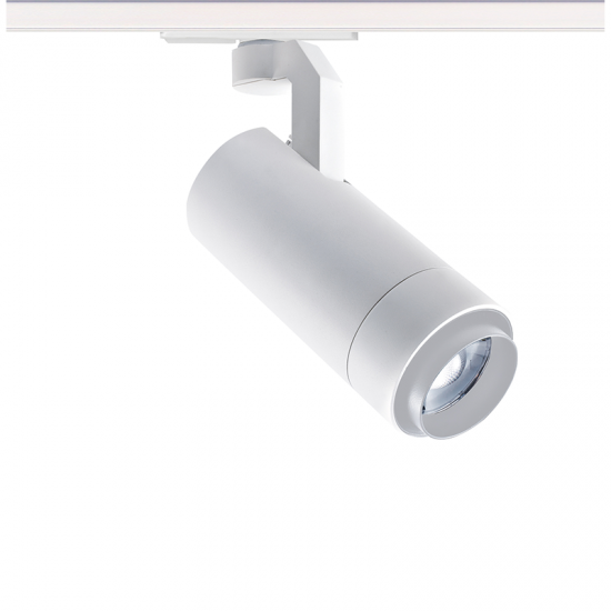 SAND WHITE LED ZOOMABLE TRACK LUMINAIRE 15W 4000K 1-PHASE 20-50° 1500LM MAX. 230V AC Ra80 5YRS