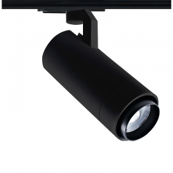 SAND BLACK LED ZOOMABLE TRACK LUMINAIRE 25W 3000K 1-PHASE 25-60° 2800LM MAX. 230V AC Ra80 5YRS