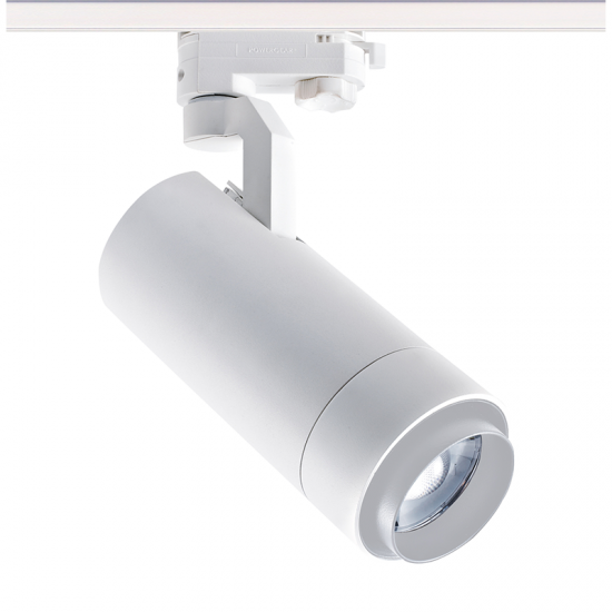 SAND WHITE LED ZOOMABLE TRACK LUMINAIRE 25W 4000K 3-PHASE 25-60° 3000LM MAX. 230V AC Ra80 5YRS