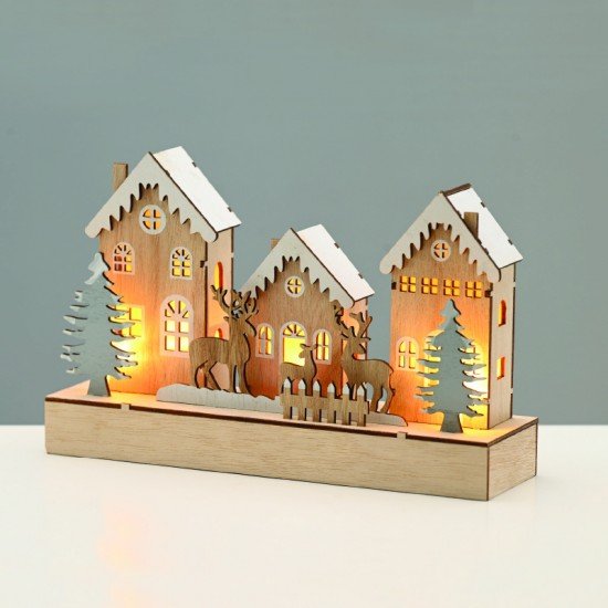 ^WOODEN VILLAGE  10 LED ΛΑΜΠ ΘΕΡΜΟ ΣΤΑΘΕΡΟ ΜΠΑΤ (2ΧΑA) 25*7*15cm IP20^
