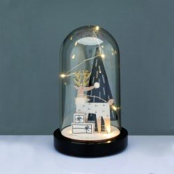 ^WOODEN DEER WITH PLASTIC COVER(XMAS TREE) 8MINI LED ΔΙΑΚ ΘΕΡΜ ΛΑΜΠ ΜΠΑΤ 2ΧΑΑΑ(ΣΥΜΠΕΡΙΛ)ΔΙΑΜ11*19cm