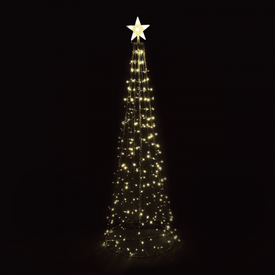 CHRISTMAS TREE WITH STAR 384LED ΛΑΜΠΑΚ ΣΕΙΡ ΠΡΑΣΙΝ&ΘΕΡΜΟ ΣΤΑΘΕΡ IP44 22*20*5cm 75*75*230cm 10m ΚΑΛ.