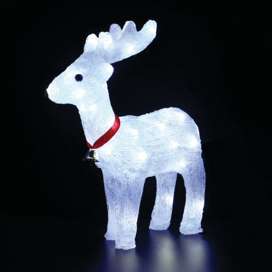 ACRYLIC STANDING REINDEER WITH RIBBON 40 LED ΛΕΥΚΑ IP44 31*13,5*33cm 30cm ΚΑΛ. ACRYLIC STANDING REINDEER WITH RIBBON 40 LED ΛΕΥΚΑ IP44 31*13,5*33cm 30cm ΚΑΛ.