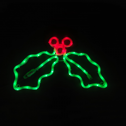 MISTLETOE 60LED  ΜΟΤΙΦ 2,5m ΜΟΝΟΚ. ΦΩΤΟΣ ΚΟΚΚΙΝΟ& ΠΡΑΣΙΝΟ ΣΤΑΘΕΡΟ IP65  45*32cm 1.5m ΚΑΛ.