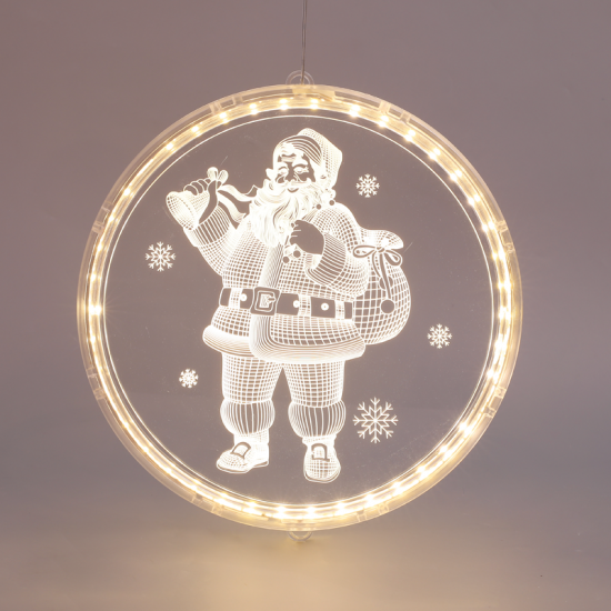 ^ "3D ACRYLIC SANTA", 24 WW LED ΣΤΑΘ. IP20 21X21.6CM, USB ΚΑΛ. ΤΡΟΦΟΔ.