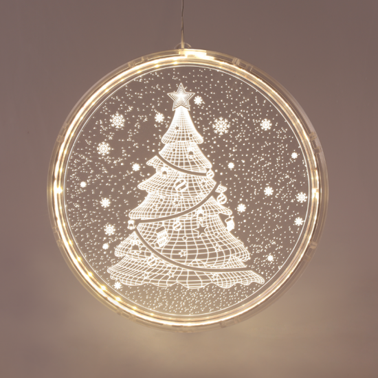 ^ "3D ACRYLIC CHRISTMAS TREE", 24 WW LED ΣΤΑΘ. IP20  21X21.6CM, USB ΚΑΛ. ΤΡΟΦΟΔ.