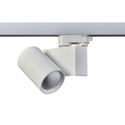 SAND WHITE LED TRACK LUMINAIRE 20W 3000K 3-PHASE 38° 2200LM 230V AC Ra80 5YRS