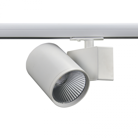 SAND WHITE LED TRACK LUMINAIRE 40W 3000K 1-PHASE 38° 4200LM 230V AC Ra80 5YRS