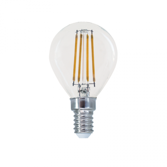 LED FILAMENT E14 G45 4W 2700K 230V AC 480LM RA80 30000H 360°