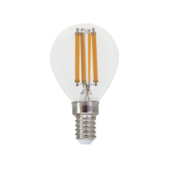 LED FILAMENT E14 G45 7W 2700K 230V AC 880LM RA80 30000H 360°