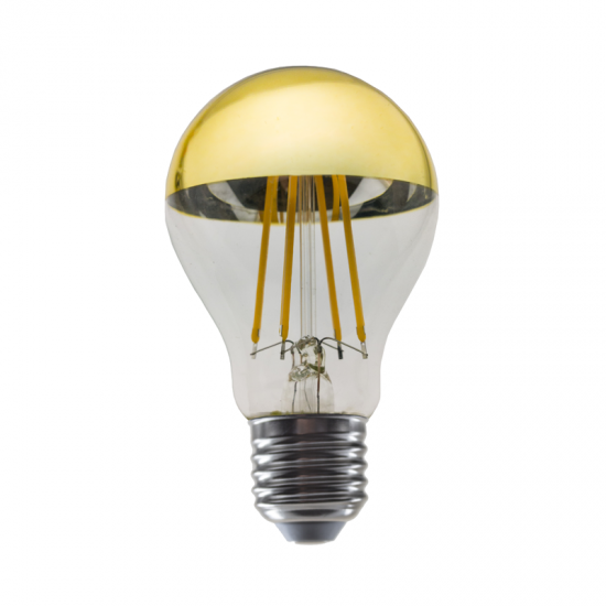 LED FILAMENT E27 DIM A60 GOLD 8W 2700K 230V AC 900LM RA80 30000H 180°