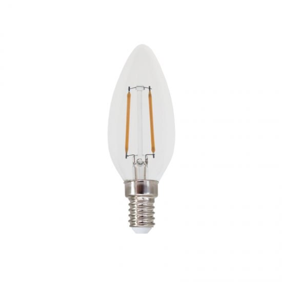 LED FILAMENT E14 C35 2W 2700K 230V AC 250LM RA80 30000H 360°