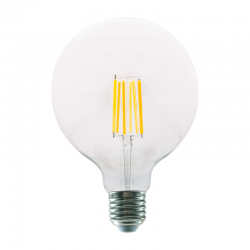 LED FILAMENT E27 G125 12W 4000K 230V AC 1600LM RA80 30000H 360°