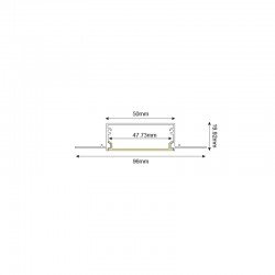 TEXA ALUMINUM PROFILE WITH OPAL PC DIFFUSER 2m/pc