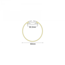 VELOR MINI ΠΡΟΦΙΛ ΑΛΟΥΜΙΝΙΟΥ ΜΕ PC ΟΠΑΛ ΚΑΛΛΥΜΑ Φ60 2m/pc