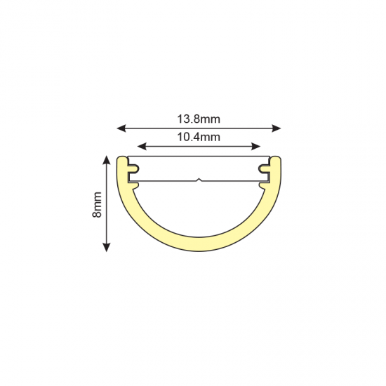 RAINA ΠΡΟΦΙΛ ΑΛΟΥΜΙΝΙΟΥ P172U ΜΕ ΟΠΑΛ PC ΚΑΛΥΜΜΑ 2m/pc