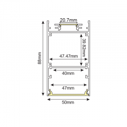 SIEN ΠΡΟΦΙΛ ΑΛΟΥΜΙΝΙΟΥ P288U ME ΟΠΑΛ PC ΚΑΛΥΜΜΑ 2m/pc
