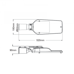^LED STREET LUMINAIRE 50W 7000LM 4000K 150⁰ x 75⁰ CLASS II IP66 10kV 230V AC IP66