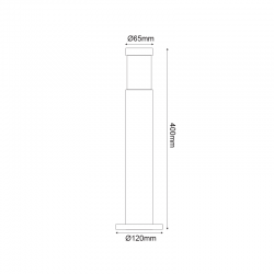 ΚΟΛΩΝΑΚΙ No1032 ΑΛΟΥΜΙΝ. 40CM E27 ΓΚΡΙ  RAL7016M