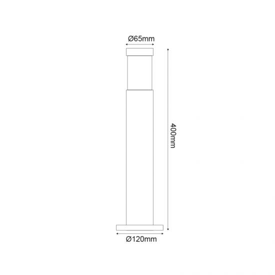 ΚΟΛΩΝΑΚΙ No1032 ΑΛΟΥΜΙΝ. 40CM E27 ΓΚΡΙ  RAL7016M