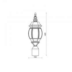 ΦΑΝΑΡΙ ΕΠΙΤΟΙΧΟ ΜΑΥΡΟ ΙΡ44 Ε27 max.60W  RAL C0026