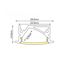 LEVI ΠΡΟΦΙΛ ΑΛΟΥΜΙΝΙΟΥ P191U ΜΕ ΟΠΑΛ PC ΚΑΛΥΜΜΑ 2m/pc