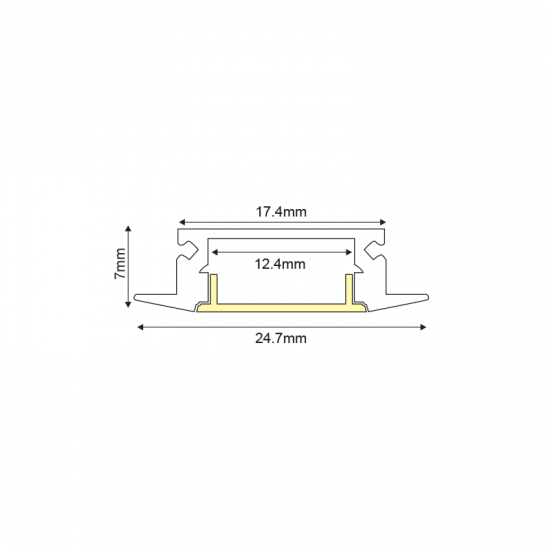 MINI ΧΩΝΕΥΤΟ ΠΡΟΦΙΛ ΑΛΟΥΜΙΝΙΟΥ ΜΕ ΟΠΑΛ ΚΑΛΛΥΜΑ 2m/pc