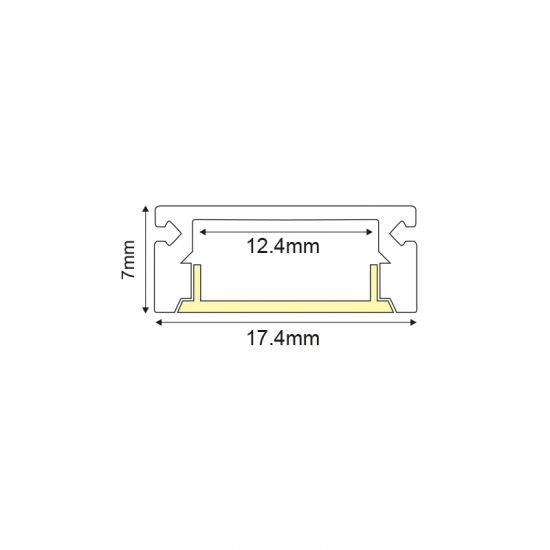 MINI ΟΡΟΦΗΣ/ΕΠΙΤΟΙΧΟ ΠΡΟΦΙΛ ΑΛΟΥΜΙΝΙΟΥ ΜΕ ΟΠΑΛ ΚΑΛΛΥΜΑ 2m/pc