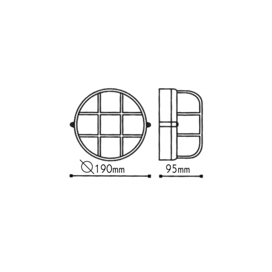ΠΛΑΦΟΝΙΕΡΑ ΜΑΥΡΗ ΙΡ45 Ε27 60W RAL C0026