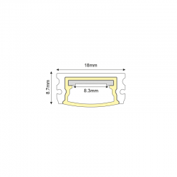 LOREL ΠΡΟΦΙΛ ΑΛΟΥΜΙΝΙΟΥ P146U ΜΕ ΟΠΑΛ PC ΚΑΛΥΜΜΑ 2m/pc LOREL ΠΡΟΦΙΛ ΑΛΟΥΜΙΝΙΟΥ P146U ΜΕ ΟΠΑΛ PC ΚΑΛΥΜΜΑ 2m/pc