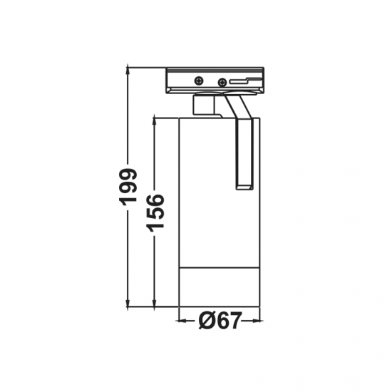 SAND WHITE LED ZOOMABLE TRACK LUMINAIRE 15W 4000K 1-PHASE 20-50° 1500LM MAX. 230V AC Ra80 5YRS