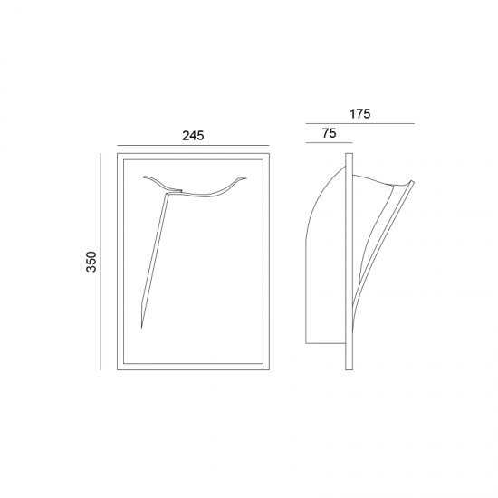 ΓΥΨΙΝΟ TRIMLESS ΕΠΙΤΟΙΧΟ Φ/Σ ΕΜΜΕΣΟΥ ΦΩΤΙΣΜΟΥ ΑΝΟΙΓΜΑ ΑΡΙΣΤΕΡΑ 350*247*180 1ΧE14 GEO
