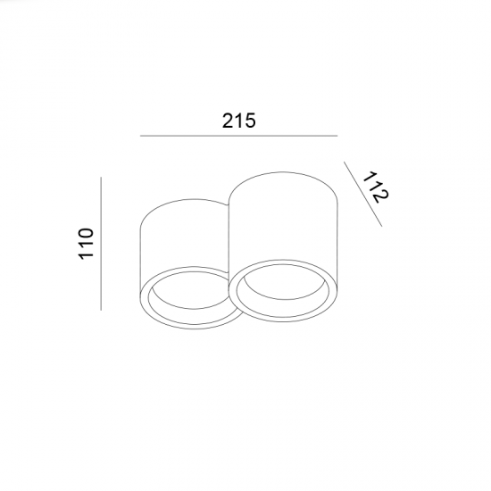 ΓΥΨΙΝΟ 2 ΣΤΡΟΓΓΥΛA Φ/Σ ΟΡΟΦΗΣ ΦΥΣΙΚΟ 215*110*110 GENI 2*GX53