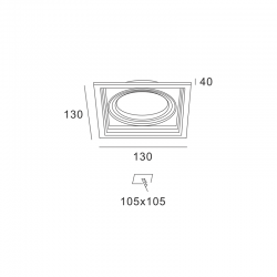 WHITE COLOR SPOT 1xGU10 130x130