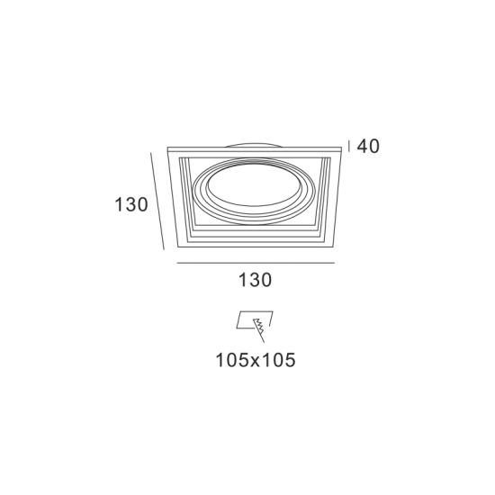BLACK COLOR SPOT 1xGU10 130x130 BLACK COLOR SPOT 1xGU10 130x130