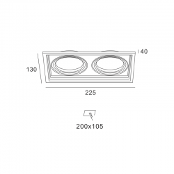 WHITE COLOR SPOT 2xGU10 130x225