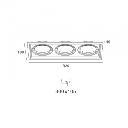 BLACK COLOR SPOT 3xGU10 130x320