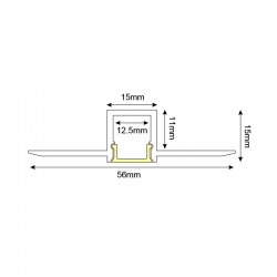 LING TRIMLESS ALUMINUM PROFILE WITH OPAL PC DIFFUSER 2m/pc LING TRIMLESS ALUMINUM PROFILE WITH OPAL PC DIFFUSER 2m/pc