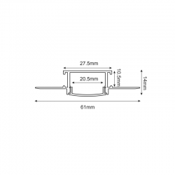 ΕΥΚΑΜΠΤΟ TRIMLESS ΠΡΟΦΙΛ ΑΛΟΥΜΙΝΙΟΥ P125FL ΜΕ ΟΠΑΛ ΚΑΛΥΜΜΑ ΣΙΛΙΚΟΝΗΣ 2m/pc ΕΥΚΑΜΠΤΟ TRIMLESS ΠΡΟΦΙΛ ΑΛΟΥΜΙΝΙΟΥ P125FL ΜΕ ΟΠΑΛ ΚΑΛΥΜΜΑ ΣΙΛΙΚΟΝΗΣ 2m/pc