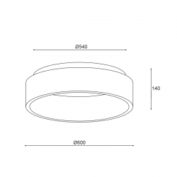 ΟΡΟΦΗΣ Φ/Σ LED 48W CCT 5350LM ΜΑΥΡΟ ΜΕΤΑΛΛΙΚΟ D60XH14CM APOLLO