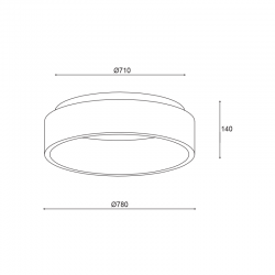 ΟΡΟΦΗΣ Φ/Σ LED 73W CCT 5450LM ΜΑΥΡΟ ΜΕΤΑΛΛΙΚΟ D78XH14CM APOLLO