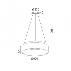 ΚΡΕΜΑΣΤΟ Φ/Σ LED 48W CCT 5350LM ΛΕΥΚΟ ΜΕΤΑΛΛΙΚΟ D60XH120CM APOLLO