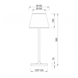 ^LED SMD TABLE BATTERY LUMINAIRE 2W 170LM  3.000K Sand White 360°  CRI80 IP54
