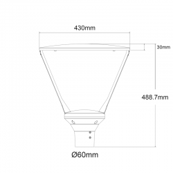 LED URBAN LUMINAIRE WITH ADJUSTABLE WATTAGE 30/40/50W 170/165/160 LM/W 4000K 230V 5YRS GUARANTEE