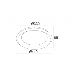 ΟΡΟΦΗΣ Φ/Σ LED 36W CCT 3470LM ΜΑΥΡΟ ΜΕΤΑΛΛΙΚΟ D41XH8,5CM DIANA