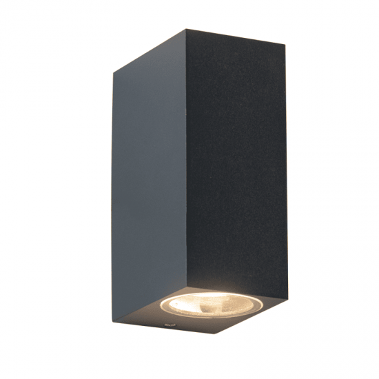 ^GU10 WALL LUMINAIRE 230V AC DARK GREY IP65 MAX.2X35W